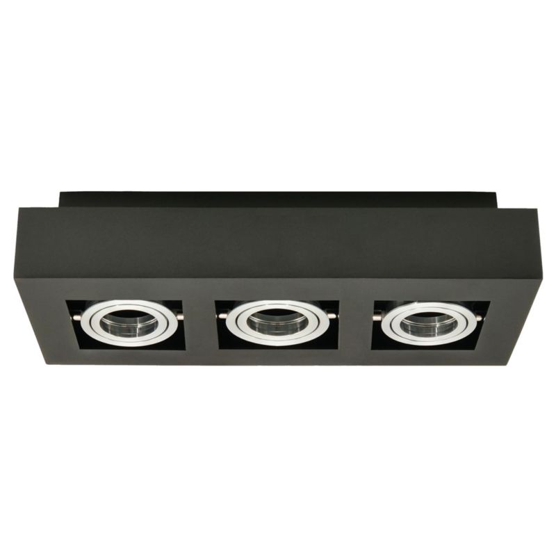 Oprawa sufitowa Edo natynkowa Osmin 3 Black IP20 kwadratowa potrójna czarny mat 1 szt.