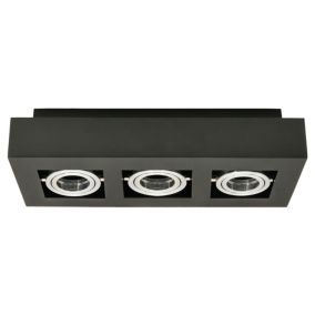 Oprawa sufitowa Edo natynkowa Osmin 3 Black IP20 kwadratowa potrójna czarny mat 1 szt.