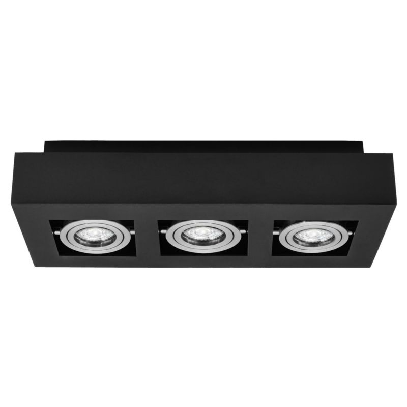 Oprawa sufitowa Edo natynkowa Osmin 3 Black IP20 kwadratowa potrójna czarny mat 1 szt.