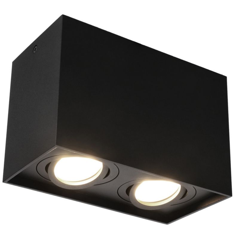 Oprawa sufitowa Edo natynkowa Pallad 2 Black 2xGU10 kwadratowa czarna 1 szt.