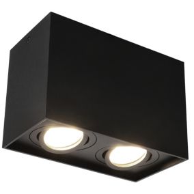 Oprawa sufitowa Edo natynkowa Pallad 2 Black 2xGU10 kwadratowa czarna 1 szt.