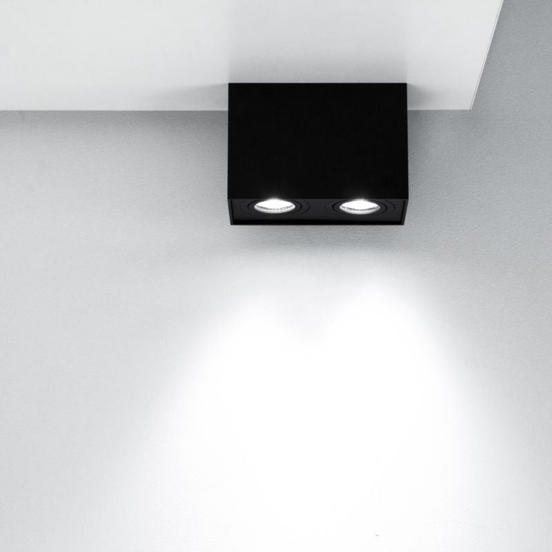 Oprawa sufitowa Edo natynkowa Pallad 2 Black 2xGU10 kwadratowa czarna 1 szt.