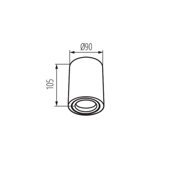 Oprawa sufitowa Kanlux Toleo  czarny  1 x GU10 x 25W IP20 wym: 9 x 9 cm - 1 szt.