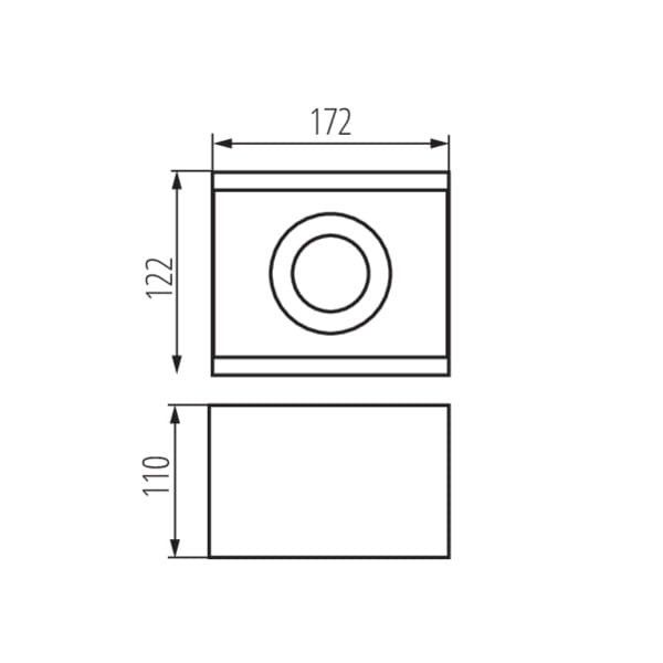 Oprawa sufitowa Kanlux Torim  czarno-biały  1 x GU10 x 35W IP20 wym: 17 x 12 cm - 1 szt.