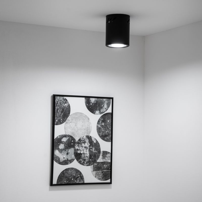 Oprawa Sufitowa Lumiled Natynkowa Stała Okrągła 13 Spot Tuba Czarna E27 1 szt.