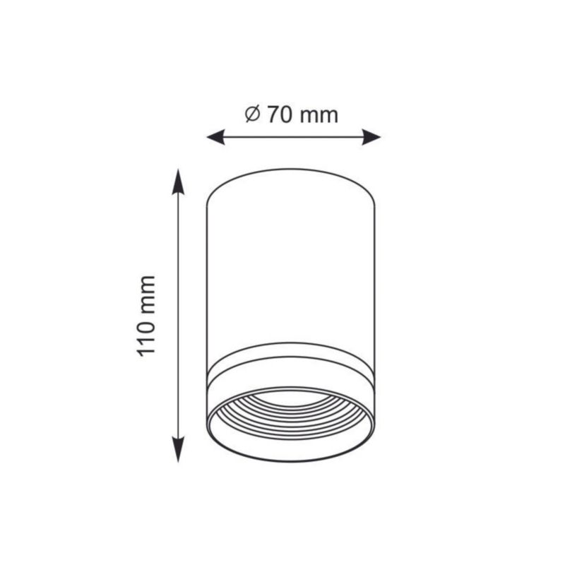Oprawa sufitowa Polux Fabri  czarny  1 x GU10 x 10W IP20 wym: 11 x 7 cm - 1 szt.