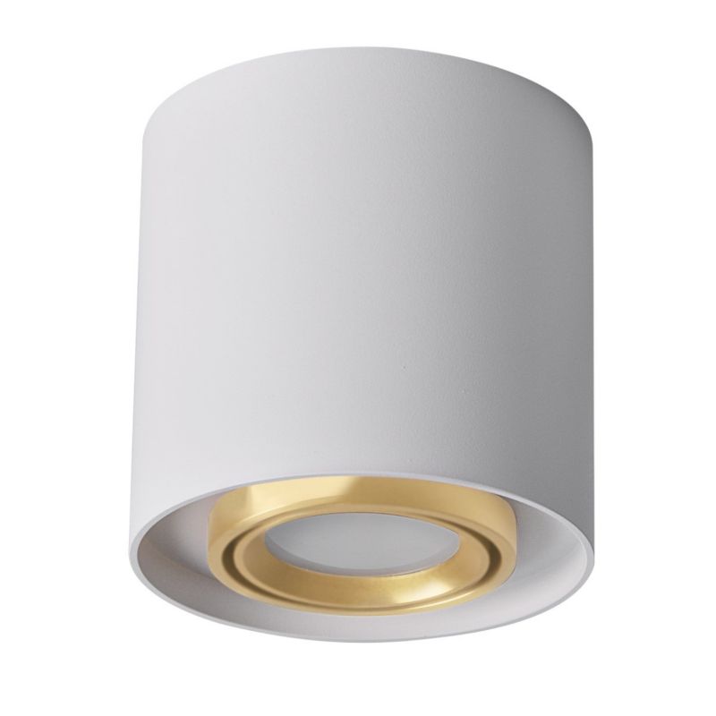 Oprawa sufitowa Polux Xeno biało-złoty  1 x GU10 x 10W IP20 wym: 9,8 x 10 x 10 cm - 1 szt.