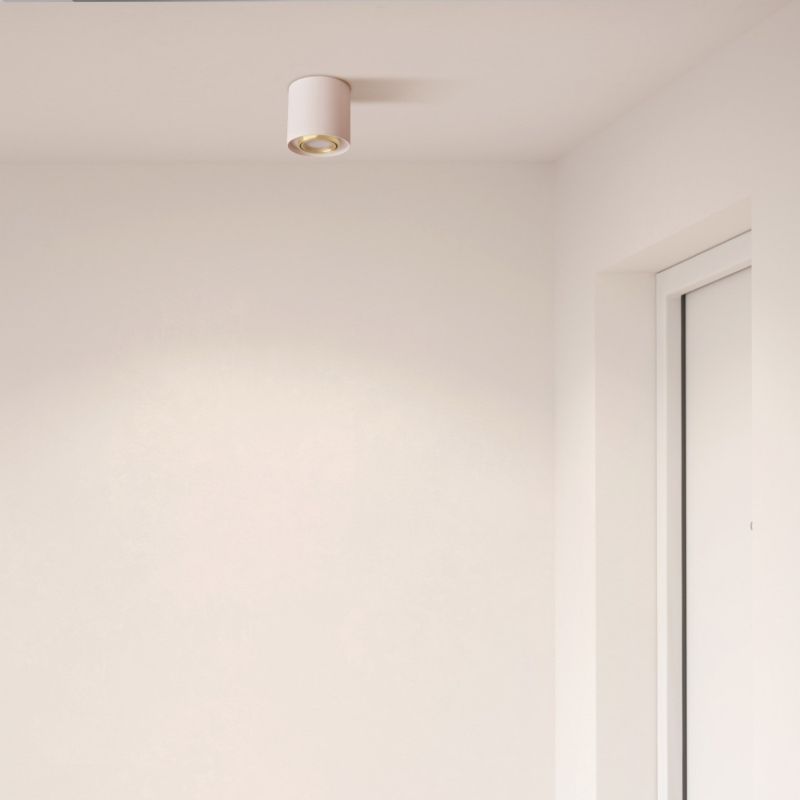 Oprawa sufitowa Polux Xeno biało-złoty  1 x GU10 x 10W IP20 wym: 9,8 x 10 x 10 cm - 1 szt.