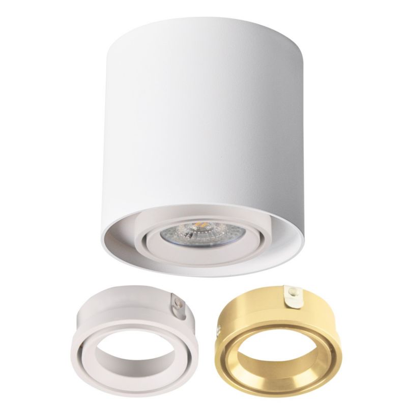Oprawa sufitowa Polux Xeno biało-złoty  1 x GU10 x 10W IP20 wym: 9,8 x 10 x 10 cm - 1 szt.