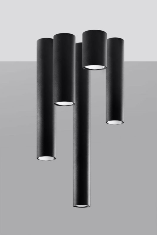 Oprawa sufitowa Sollux Lighting Lagos  czarny  1 x GU10 x 40W IP20 wym: 6 x 6 cm - 1 szt.