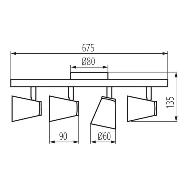Oprawa sufitowa spot Kanlux Enali  czarny-chromowany  4 x GU10 x 35W IP20 wym: 8 x 67 cm - 1 szt.