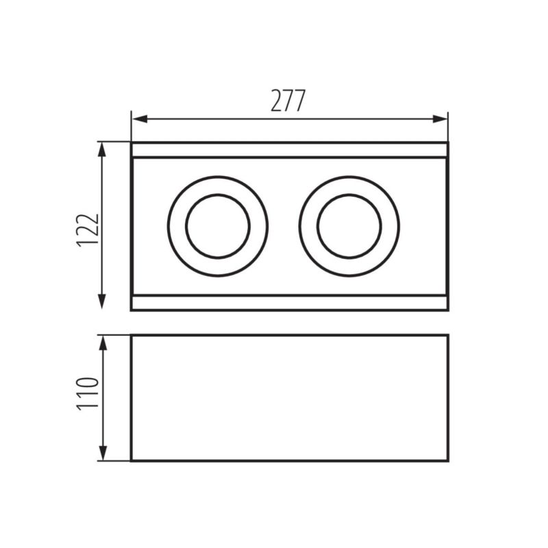 Oprawa sufitowa spot Kanlux Torim  czarno-biały  2 x GU10 x 35W IP20 wym: 27 x 12 cm - 1 szt.