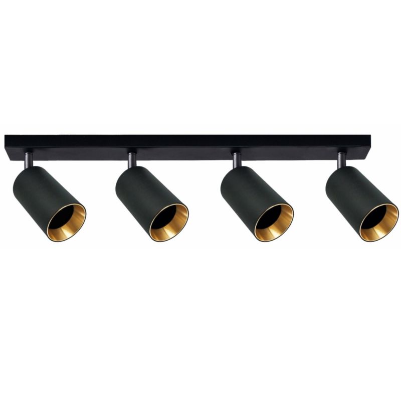 Oprawa sufitowa spot Polux Maribel  czarno-złoty  4 x GU10 x 10W IP20 wym: 16,8 x 6 cm - 1 szt.
