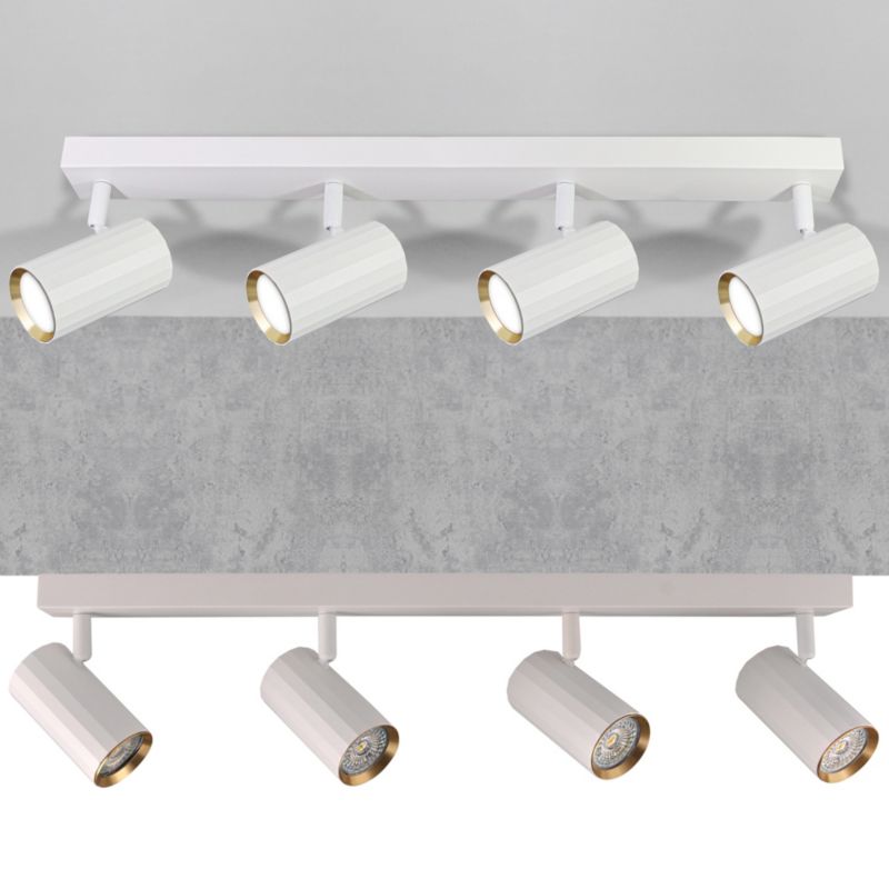 Oprawa sufitowa spot Polux Nicea  biało-złoty  4 x GU10 x 10W IP20 wym: 10 x 59,5 x 5,5 cm - 1 szt.