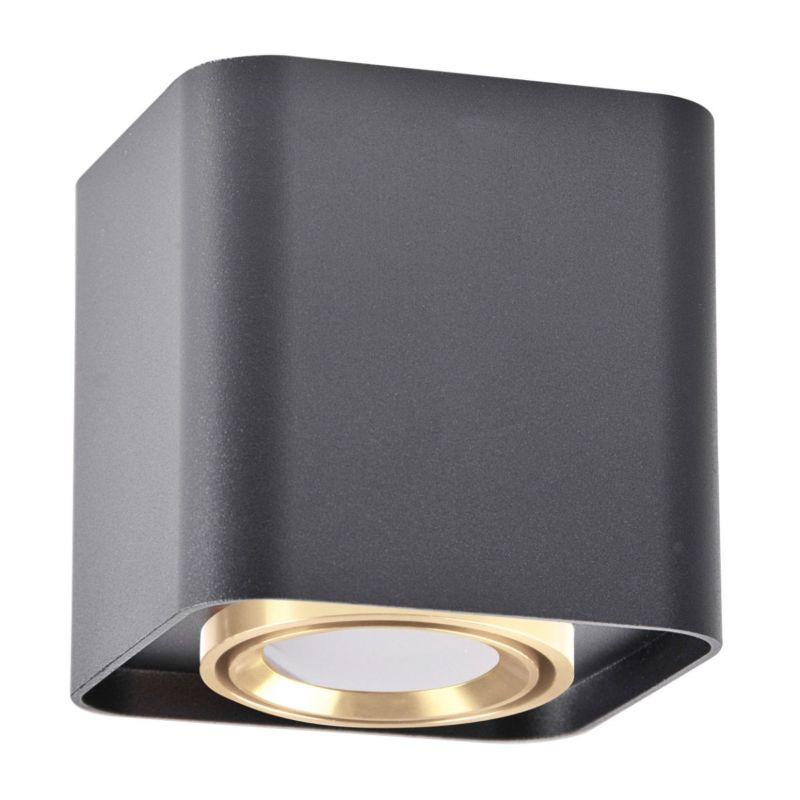 Oprawa sufitowa spot Polux Xeno czarno-złoty  1 x GU10 x 10W IP20 wym: 9,8 x 10 x 10 cm - 1 szt.