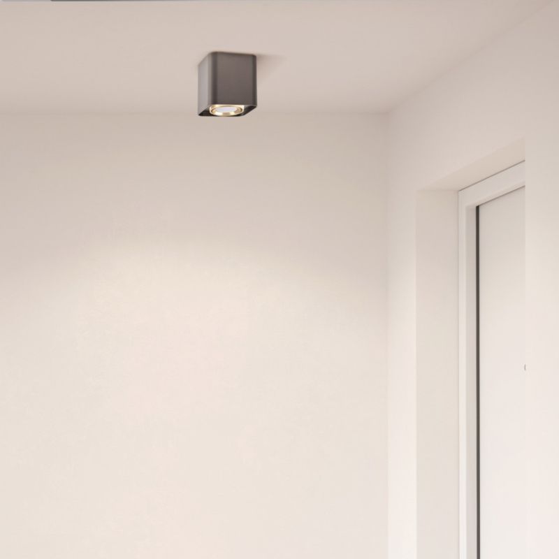 Oprawa sufitowa spot Polux Xeno czarno-złoty  1 x GU10 x 10W IP20 wym: 9,8 x 10 x 10 cm - 1 szt.