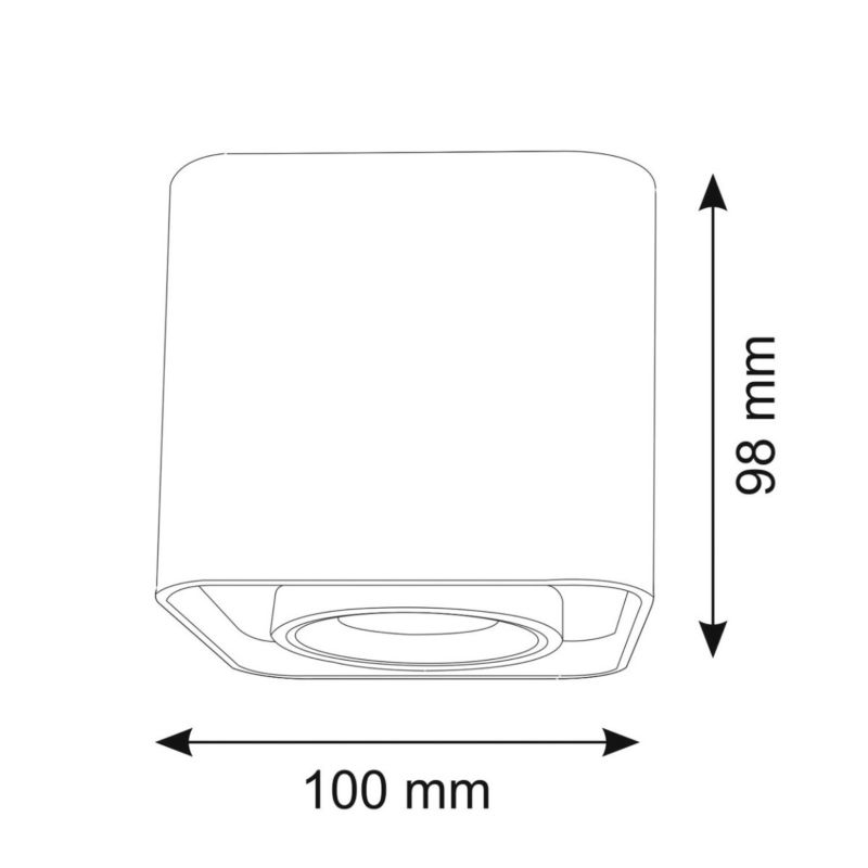 Oprawa sufitowa spot Polux Xeno czarno-złoty  1 x GU10 x 10W IP20 wym: 9,8 x 10 x 10 cm - 1 szt.