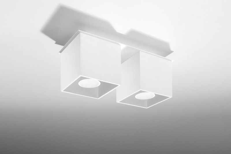 Oprawa sufitowa spot Sollux Lighting Quad  biały  2 x GU10 x 40W IP20 wym: 26 x 10 cm - 1 szt.