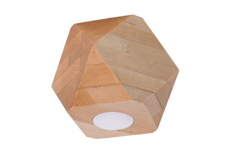 Oprawa sufitowa spot Sollux Lighting Woody  jasne drewno  1 x GU10 x 40W IP20 wym: 12 x 12 cm - 1 szt.