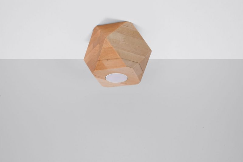 Oprawa sufitowa spot Sollux Lighting Woody  jasne drewno  1 x GU10 x 40W IP20 wym: 12 x 12 cm - 1 szt.