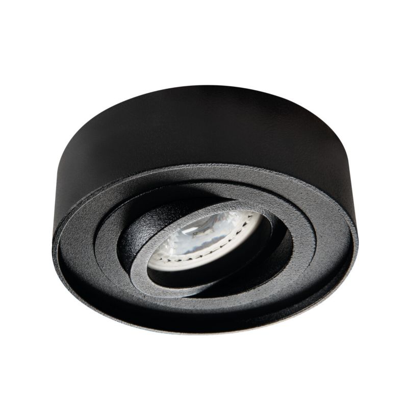 Oprawa sufitowa wpuszczana Kanlux Mini Bord  czarna ruchoma 1 x GX5.3 / GU10 x 35W IP20 wym: 10 x 10 cm okrągła - 1 szt.