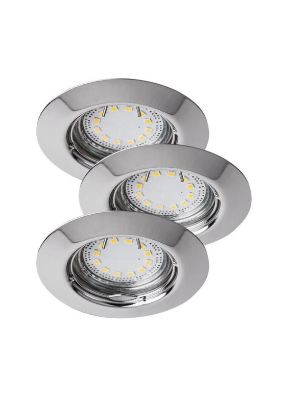 Oprawa sufitowa wpuszczana Rabalux Lite łazienkowa chromowana  3 x GU10 x 10W IP44 wym: 8,2 x 8,2 cm okrągła - 3 szt.