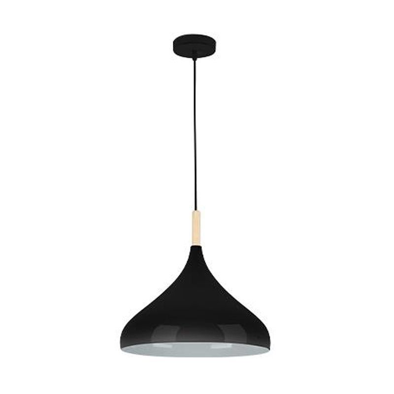 Oprawa wisząca na sufit MasterLED Miko E27 lampa sufitowa 100 cm IP20 czarna + drewno 1 szt.