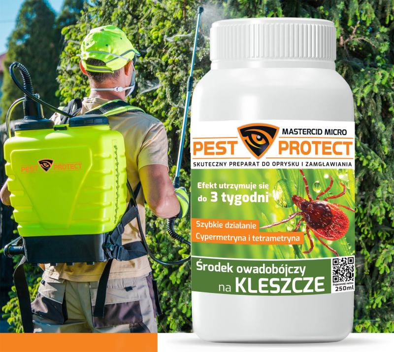 Oprysk na Kleszcze PEST PROTECT 250ml Środek Preparat do Ogrodu, na Działkę, 1szt.