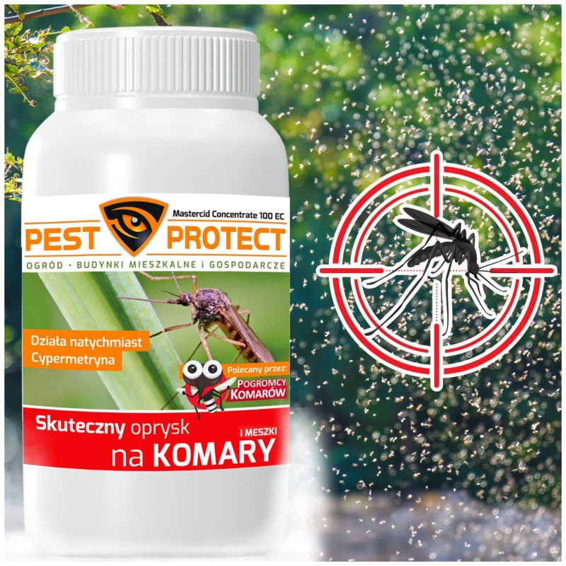 Oprysk na Komary Kleszcze Meszki PEST PROTECT 250ml Środek do Ogrodu na Działkę Koncentrat, 1szt.