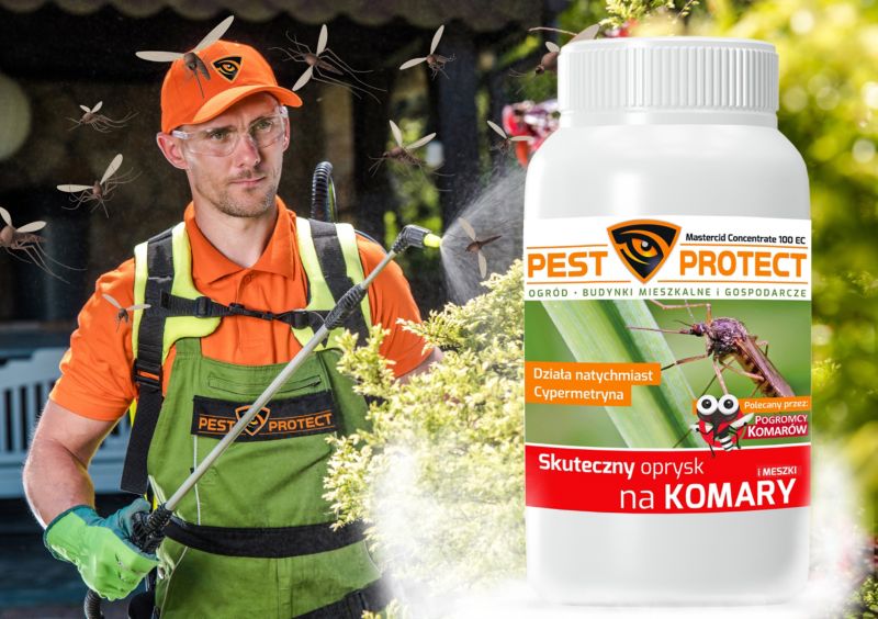 Oprysk na Komary Kleszcze Meszki PEST PROTECT 250ml Środek do Ogrodu na Działkę Koncentrat, 1szt.