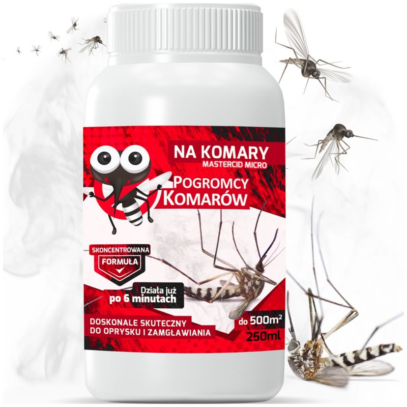 Oprysk na Komary Meszki PEST PROTECT Pogromcy Komarów 250ml + Utrwalacz Środek Preparat do Ogrodu, na Działkę, 1kpl.