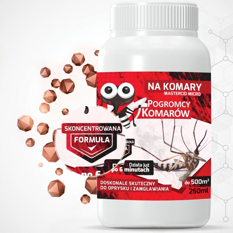 Oprysk na Komary Meszki PEST PROTECT Pogromcy Komarów 250ml + Utrwalacz Środek Preparat do Ogrodu, na Działkę, 1kpl.