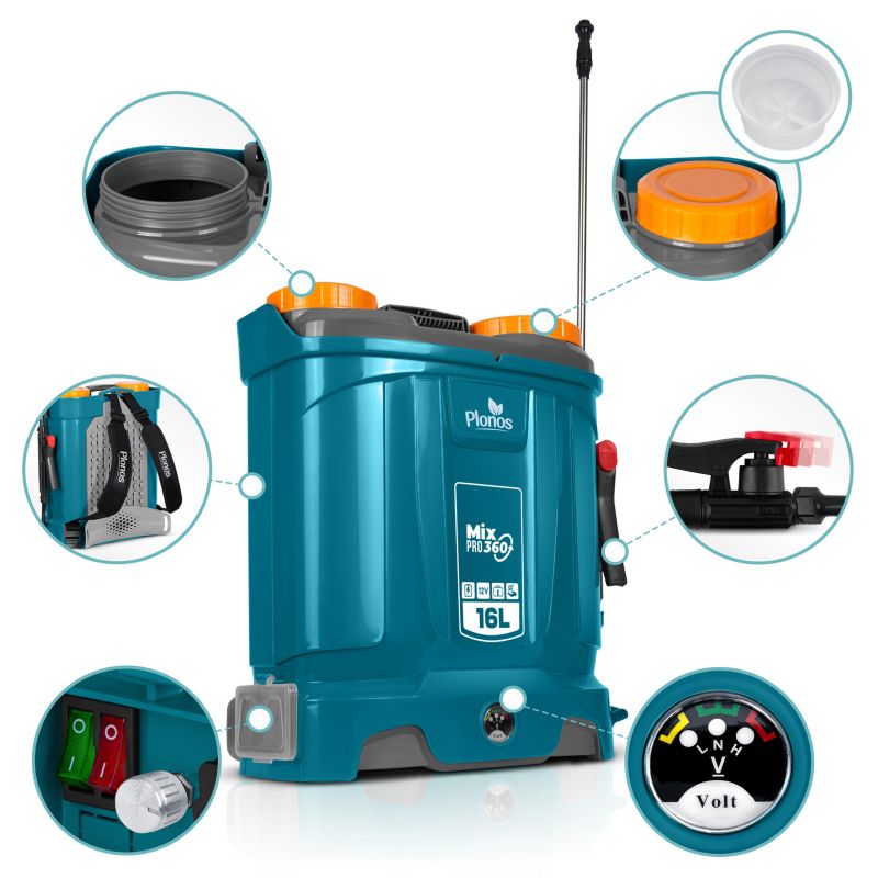 Opryskiwacz akumulatorowy ciśnieniowy Plonos plecakowy elektryczny 16l lanca 85cm 1 szt.