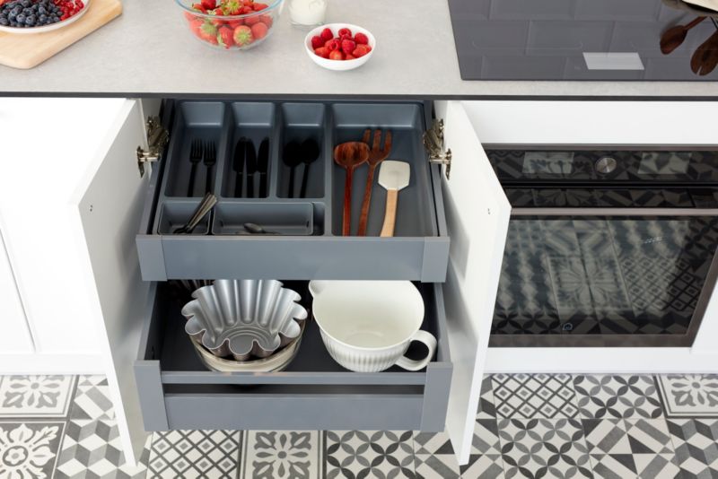 Organizer na sztućce GoodHome Nitaki 10 cm szary
