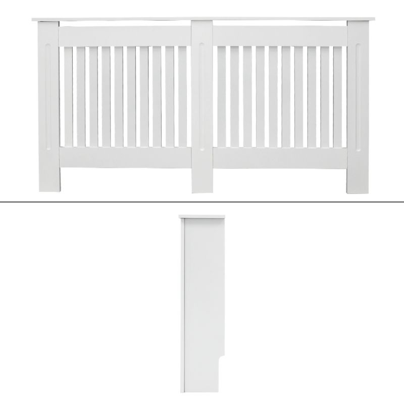 Osłona grzejnika ECD Germany grzejnika styl wiejsk bialy MDF lakierowana maskownica dekoracyjna sypialni 152 x 19 x 82 cm 1 szt.