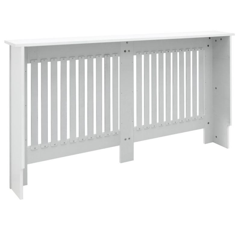 Osłona grzejnika ECD Germany grzejnika styl wiejsk bialy MDF lakierowana maskownica dekoracyjna sypialni 152 x 19 x 82 cm 1 szt.
