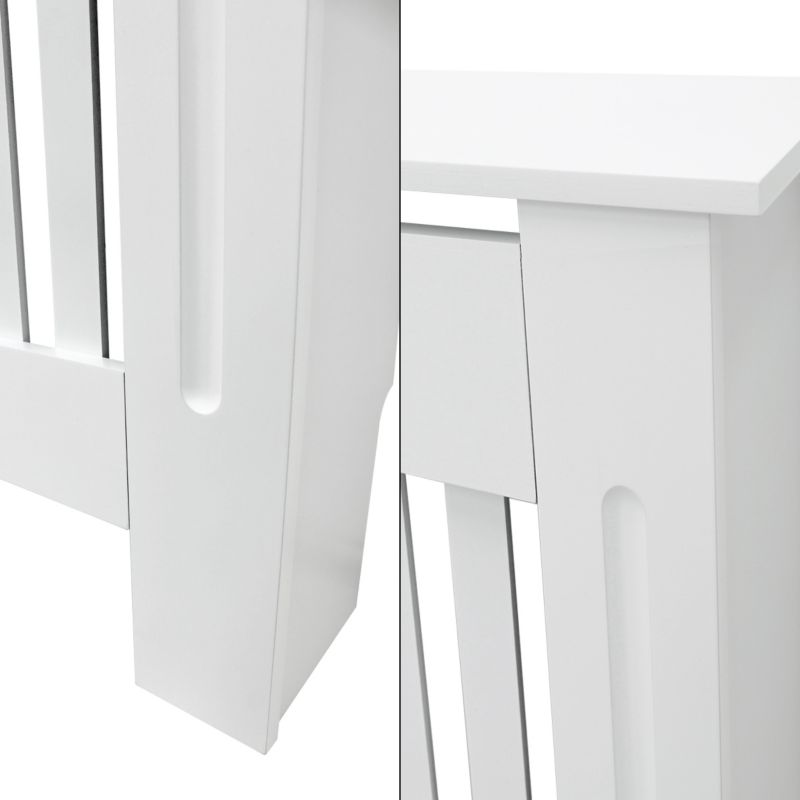 Osłona grzejnika ECD Germany grzejnika styl wiejsk bialy MDF lakierowana maskownica dekoracyjna sypialni 152 x 19 x 82 cm 1 szt.