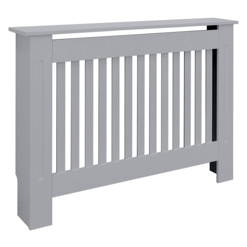 Osłona grzejnika ECD Germany grzejnika styl wiejsk szara MDF lakierowana maskownica dekoracyjna sypialni 112 x 19 x 82 cm 1 szt.