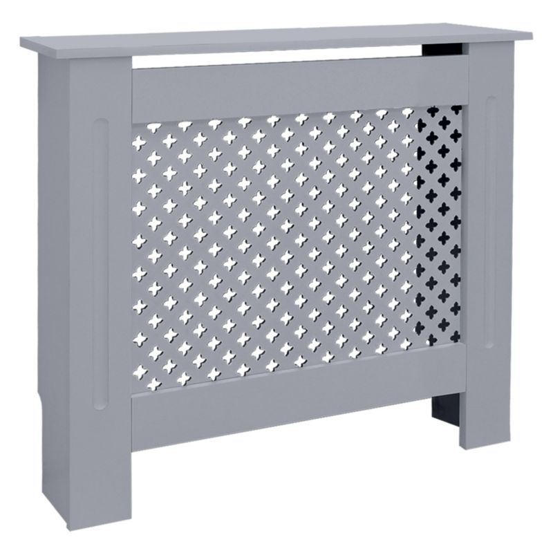 Osłona grzejnika ECD Germany wzorem plastra miodu szara MDF lakierowana maskownica dekoracyjna sypialni 78 x 19 x 82 cm 1 szt.