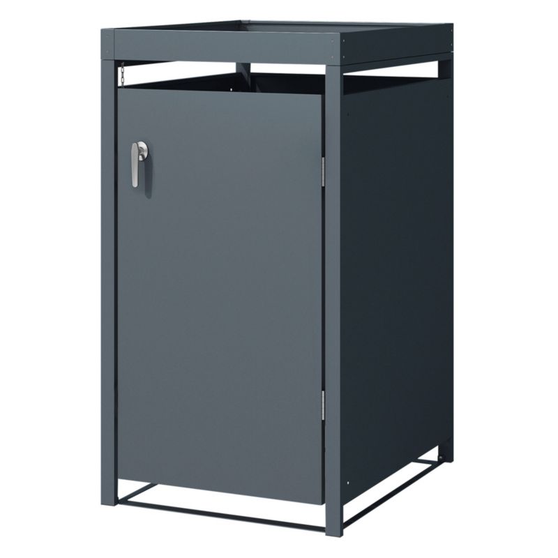 Osłona kosza na śmieci ML Design na 1 pojemnik 240L 68x80x124 cm szafka stalowa antracyt z daszkiem zamykana klapa drzwiczki 1 szt