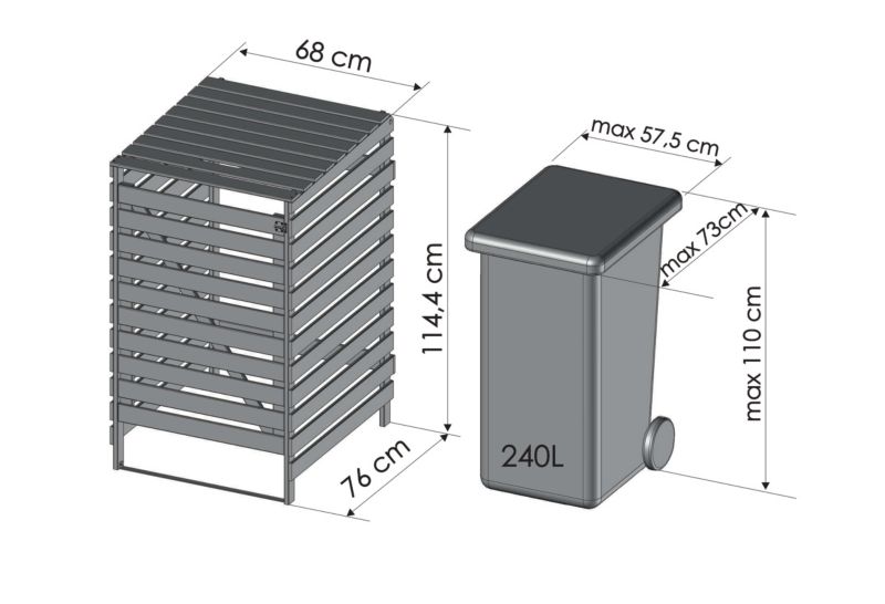 Osłona kosza na śmieci MODO24 drewniana na pojemnik 240 l naturalna 1 szt.