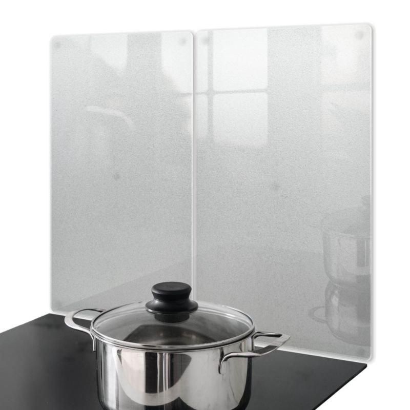 Osłona Kuchenna Wallfluent 30x52 cm Efekt Mrożonego Szkła Szkło Hartowane 4mm, Ochrona Ściany Przed Tłuszczem 2 szt.