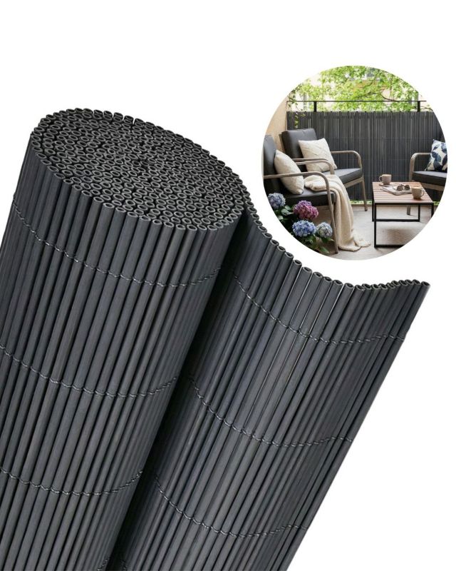 Osłona na Balkon Taras Tubo Antracite Mazovia Całoroczna, Odporna UV Osłona Balkonowa Szara PCV 150x300 cm 1 szt.