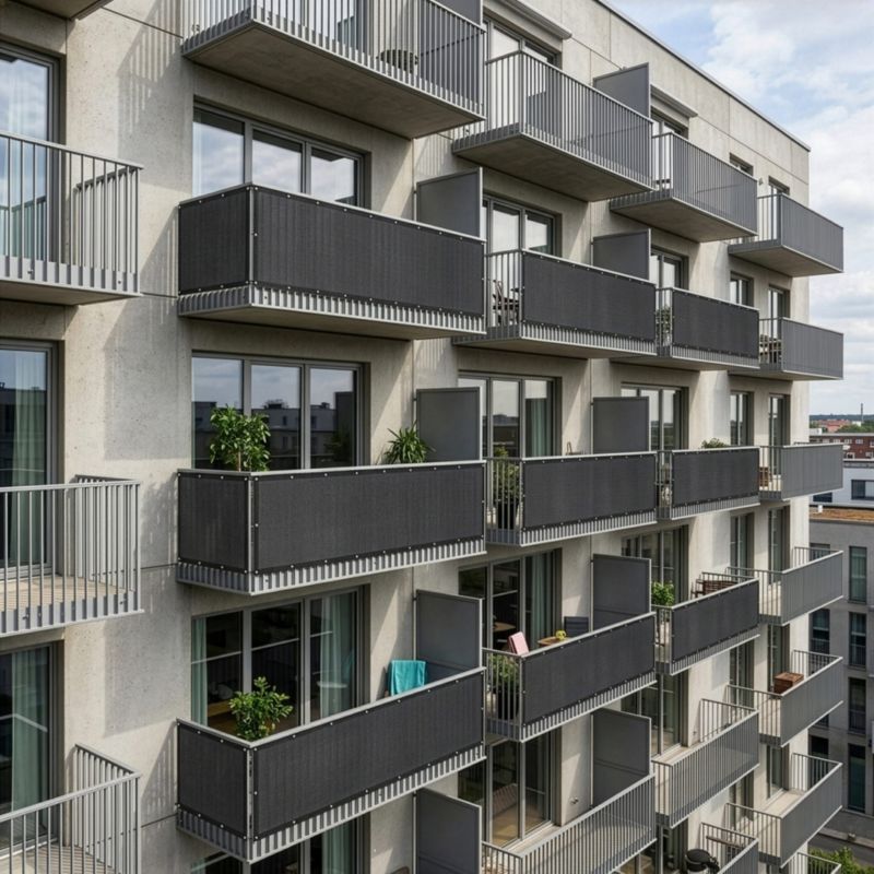Osłona Springos balkonowa, maskująca 120x500 cm mata na balkon zacieniająca 95% antracytowa 1 szt.