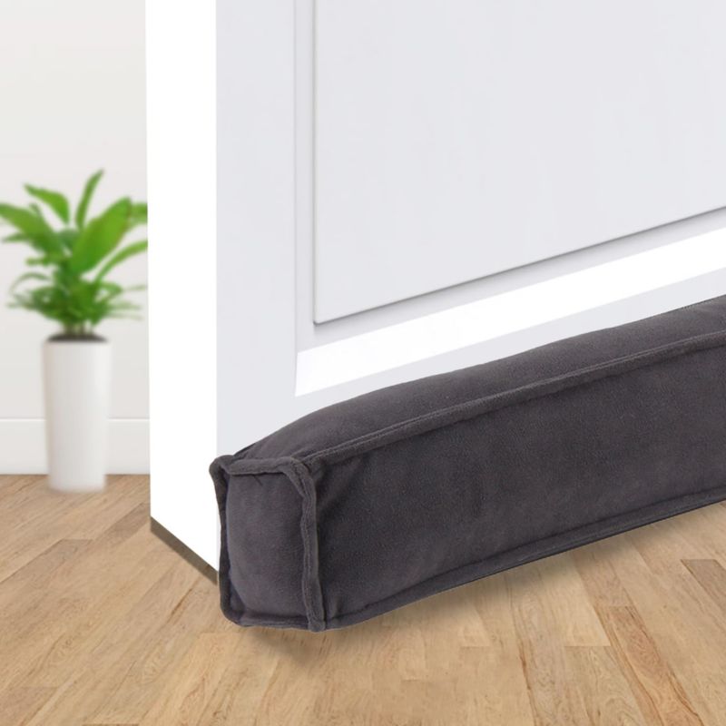 Osłona antyprzeciągowa pod drzwi z tkaniny Volden magnetyczna szara 91 cm