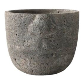 Osłonka doniczki głowa 16 cm szara