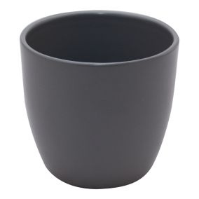 Osłonka doniczki GoodHome Emi 13,5 cm szara