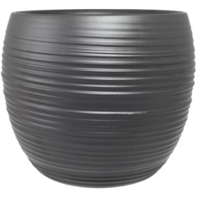 Osłonka doniczki owalna Cermax 15 cm antracyt mat