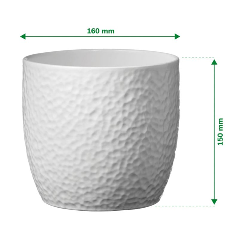 Osłonka doniczki Verve Boston biała 14 cm