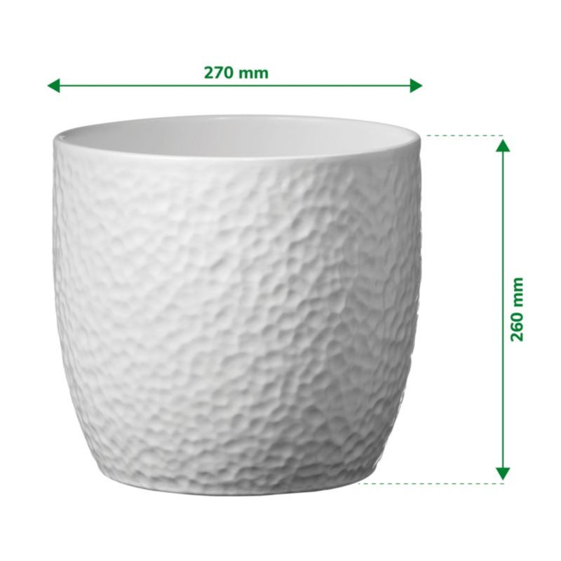 Osłonka doniczki Verve Boston biała 24 cm
